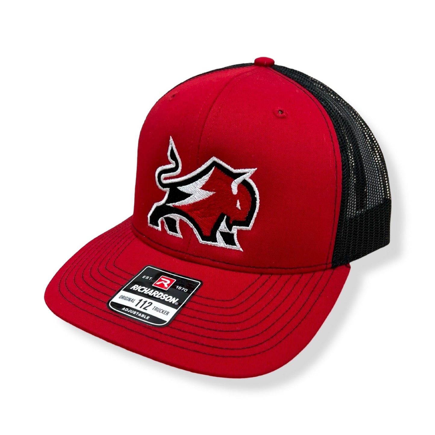 Buffalo Boards Hat - 112 Original Trucker Snap Back - Red Buffalo HAT Buffalo Boards Red / Red Bill / Black Mesh 