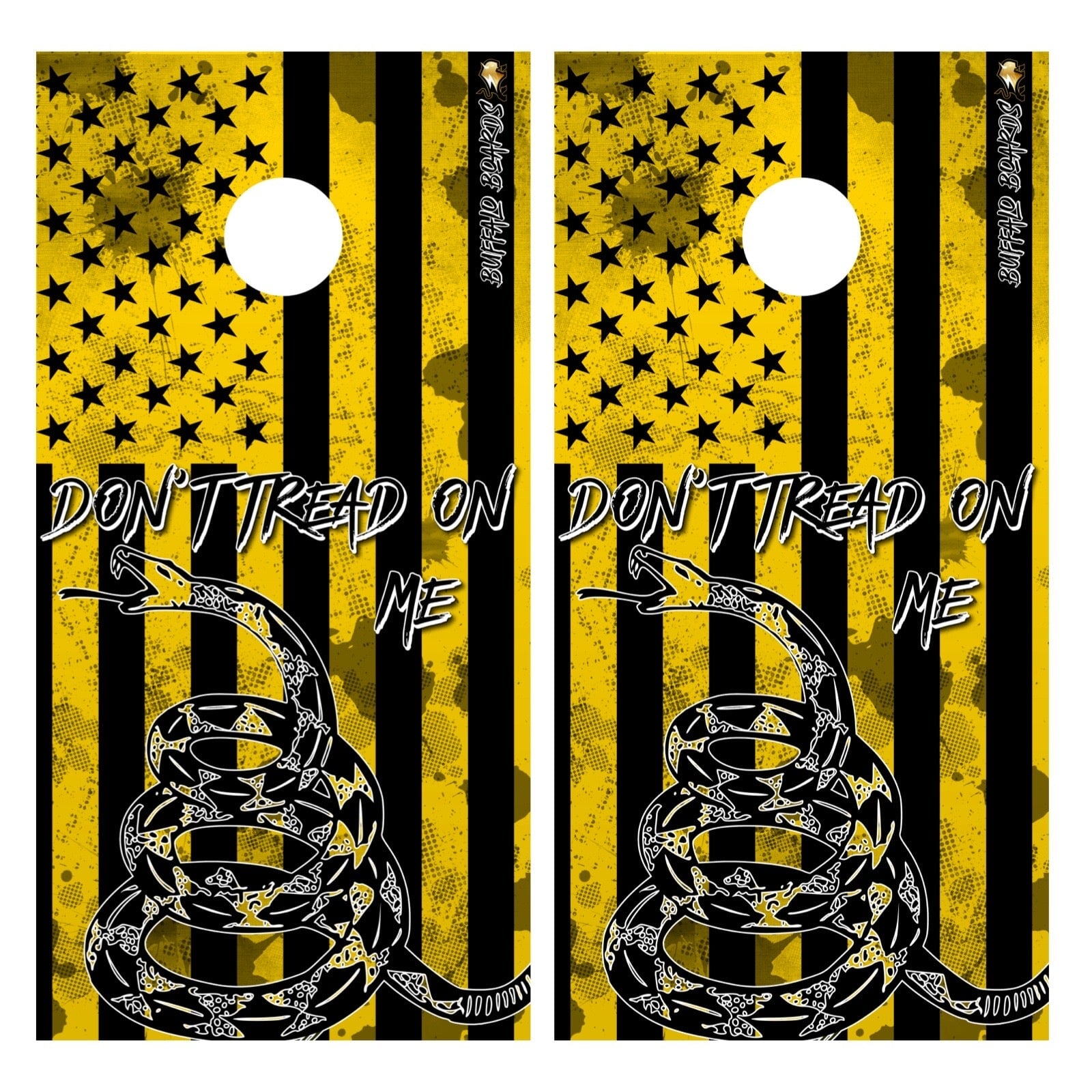 Buffalo Boards - USA Flag Come and Take It - Professional Regulation Cornhole Boards BOARD Buffalo Boards Yellow Flag 